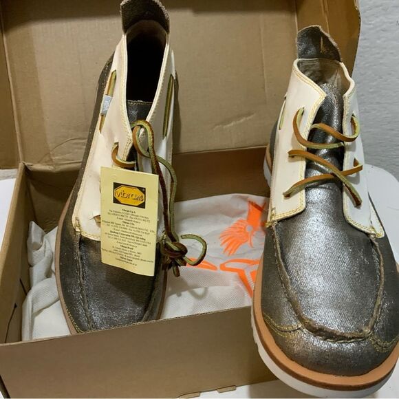 Vintage VAEL Deckard Mid Canvas Shoe Mens Size 9 Silver Vibram Boat Yacht main image 9